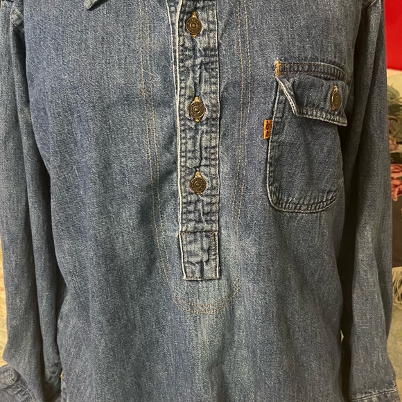 Vintage Orange Tag Levi’s Denim Pullover Shirt - Picture 3 of 12